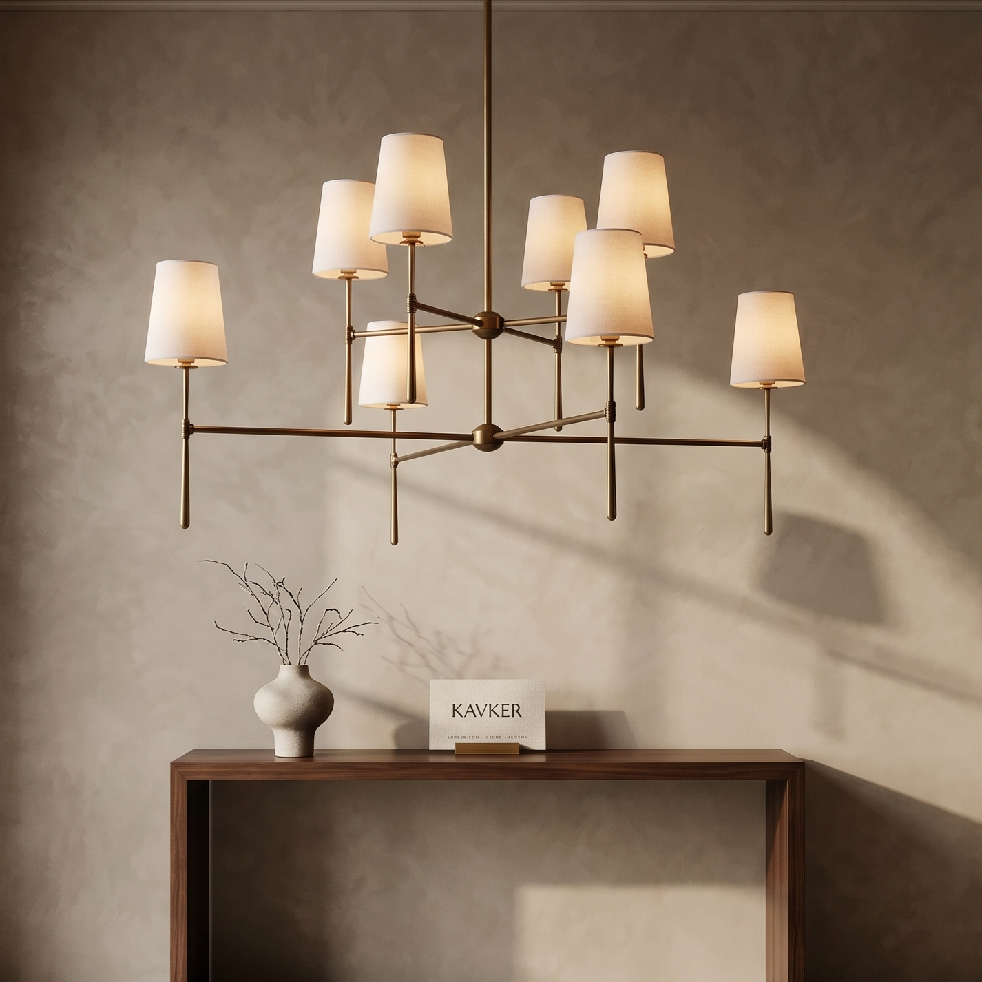 Rhodes Chandelier in Bronze Light