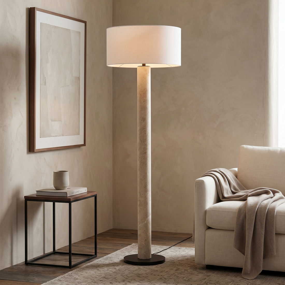 Natural Marble Floor Lamp