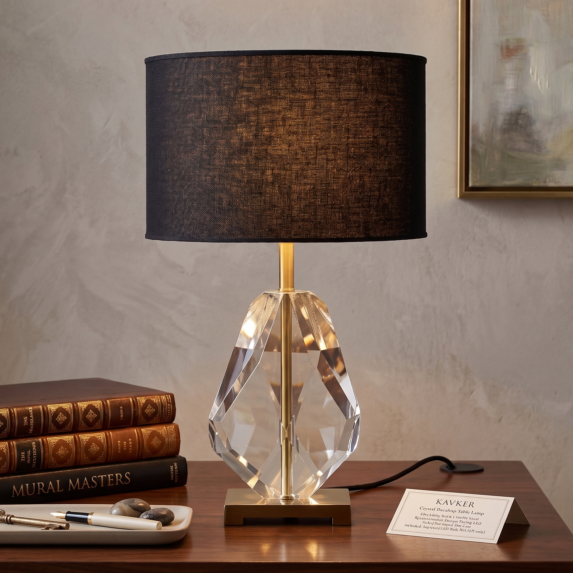 Crystal Teardrop Table Lamp
