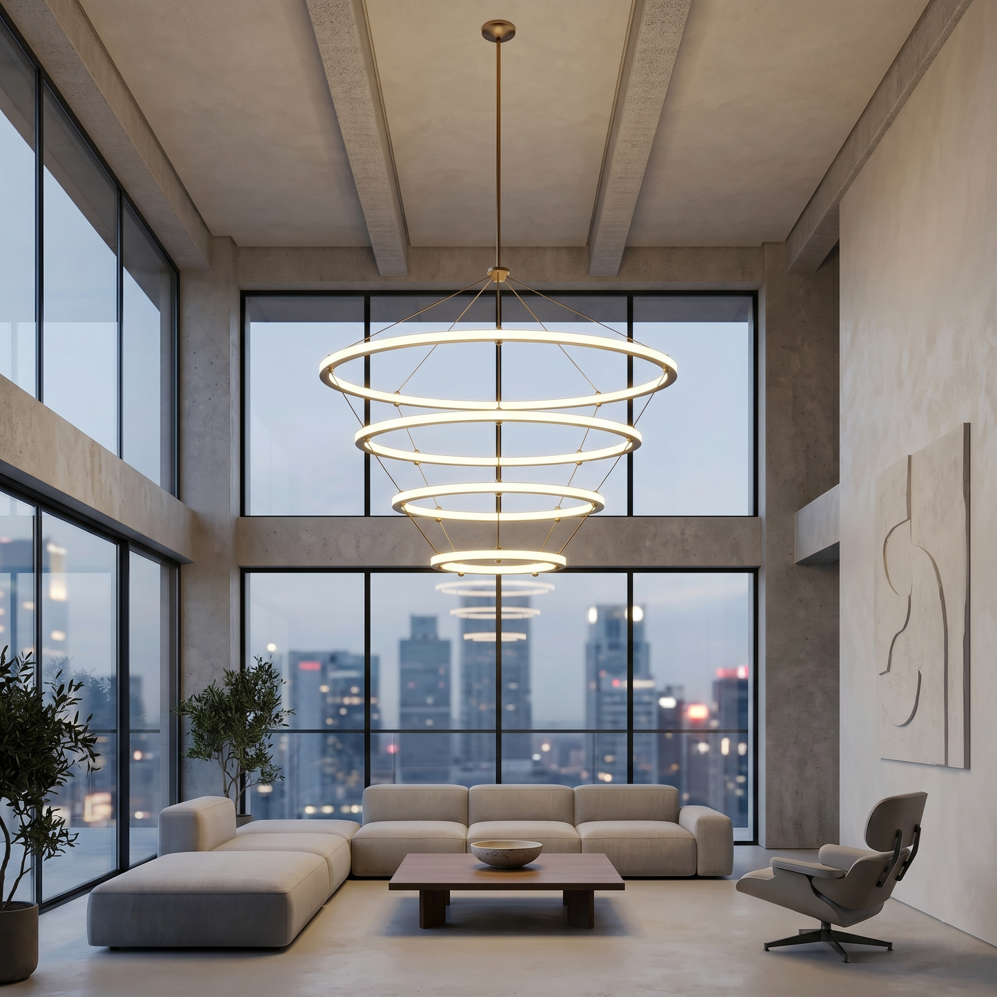 Ogee Arch 4-Ring LED Light Chandelier