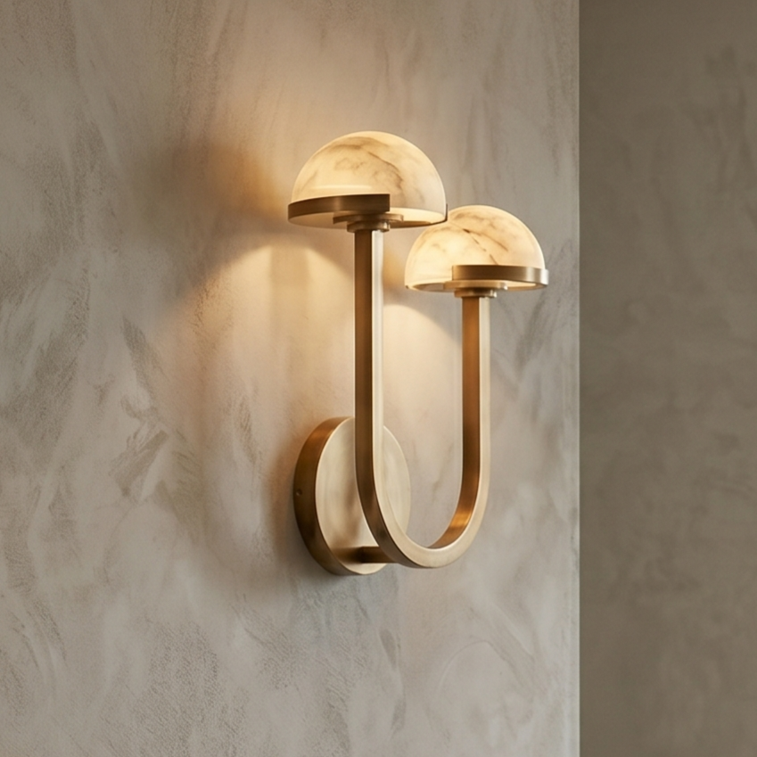 Sculptural Right Double Wall Sconce