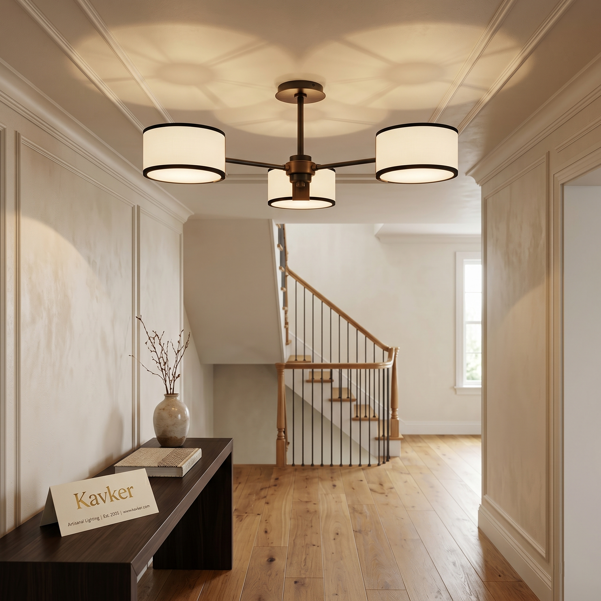 Fabric Shade Flush Mount Ceiling Light
