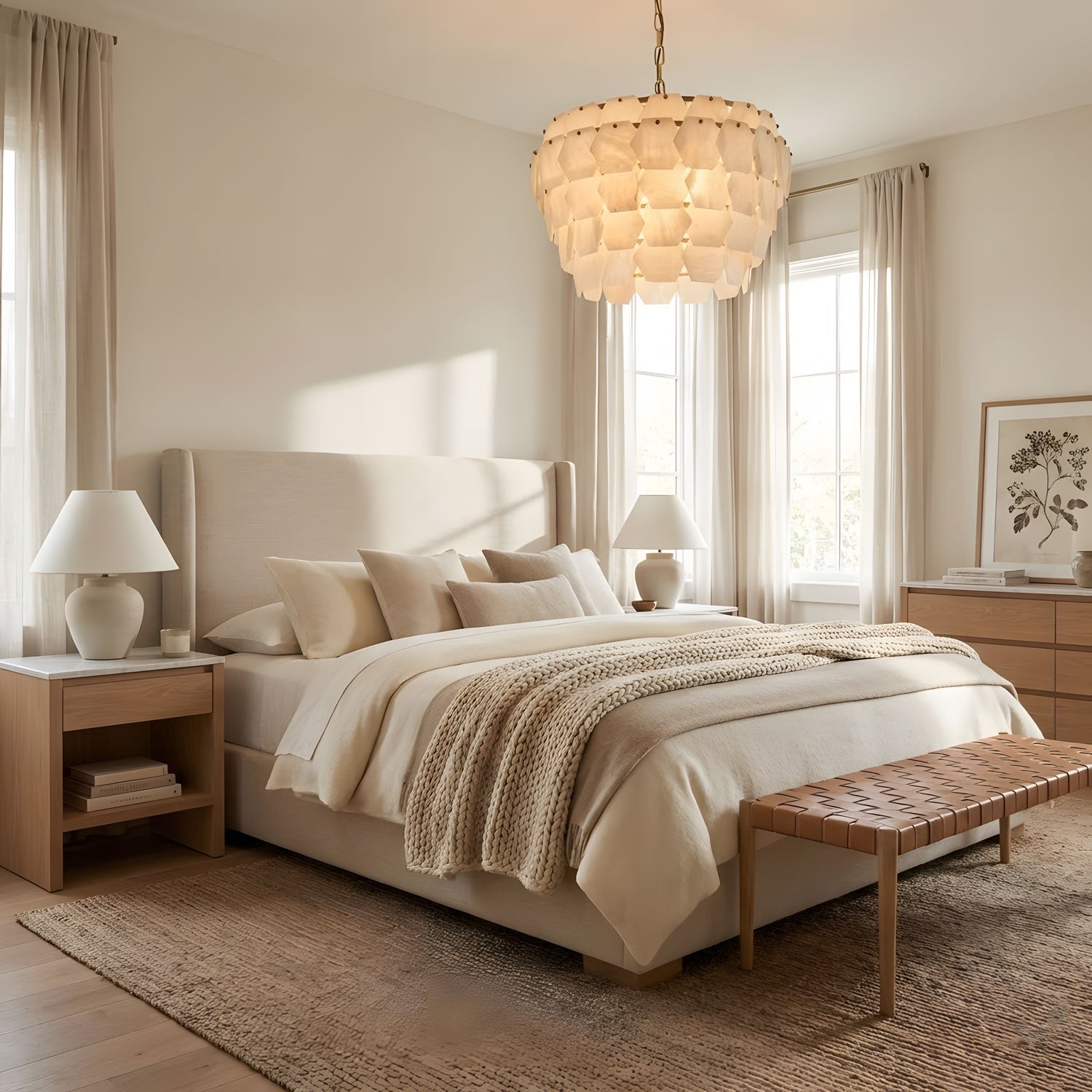 Elegant Hexa Cloud Alabaster Pendant Light - Kavker