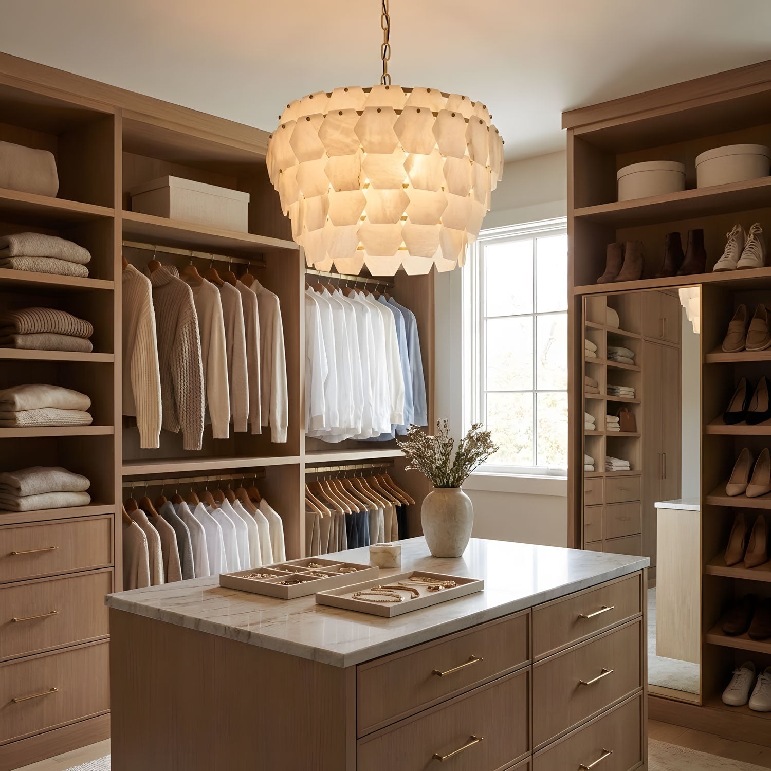 Elegant Hexa Cloud Alabaster Pendant Light - Kavker