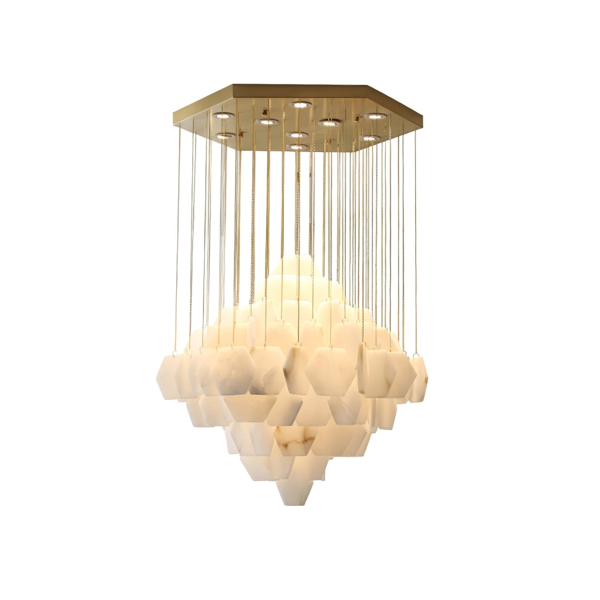 Elegant Hexa Alabaster Cascade Chandelier - Kavker
