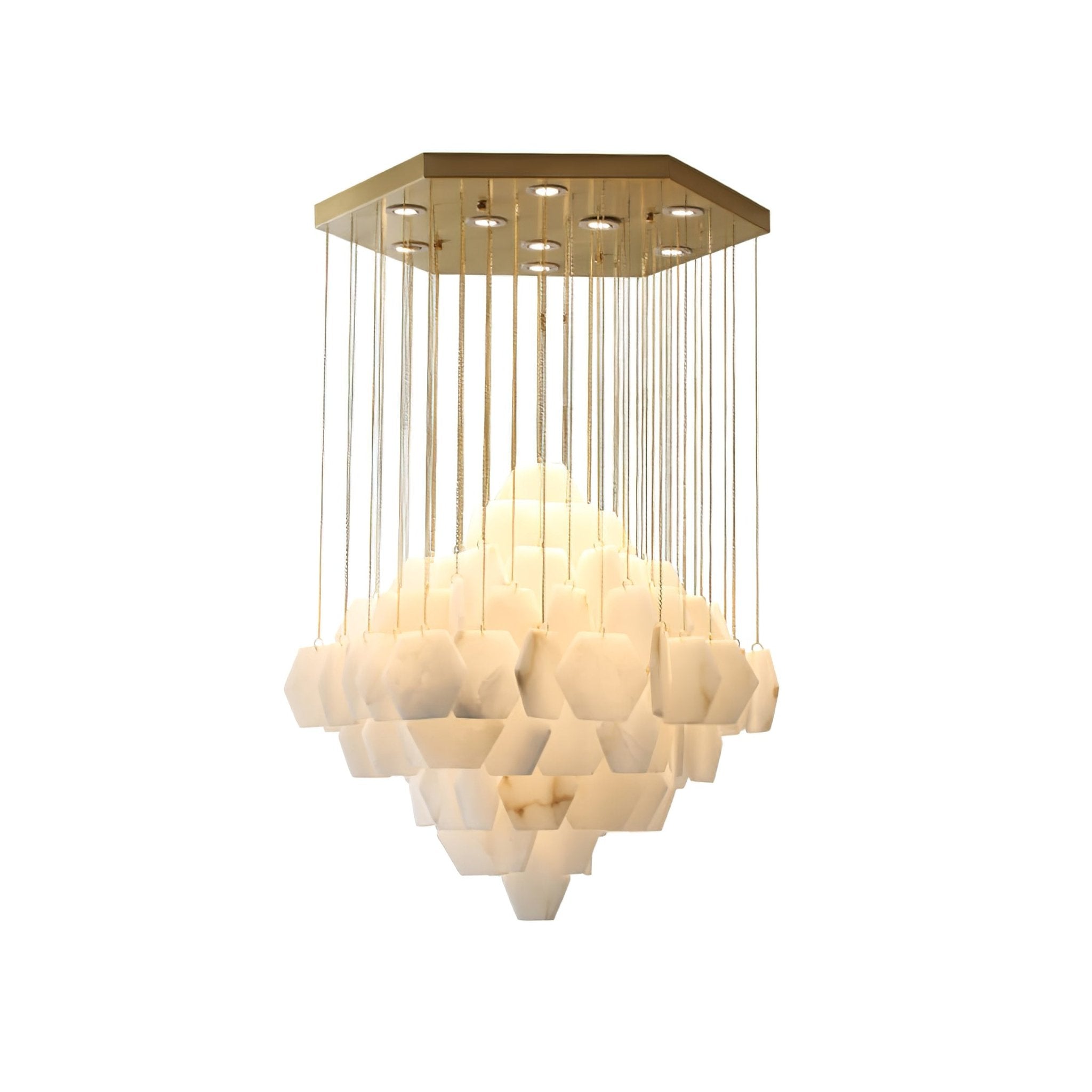 Elegant Hexa Alabaster Cascade Chandelier - Kavker