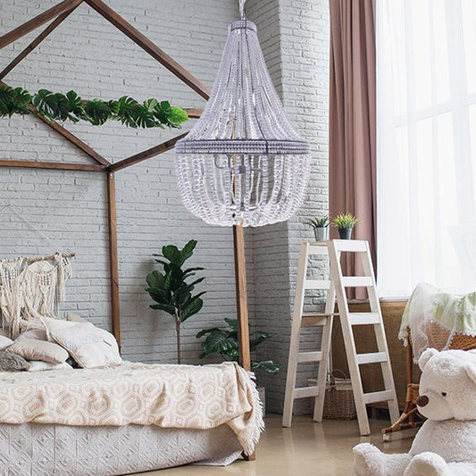 Francine wood Bead Chandelier - Kavker