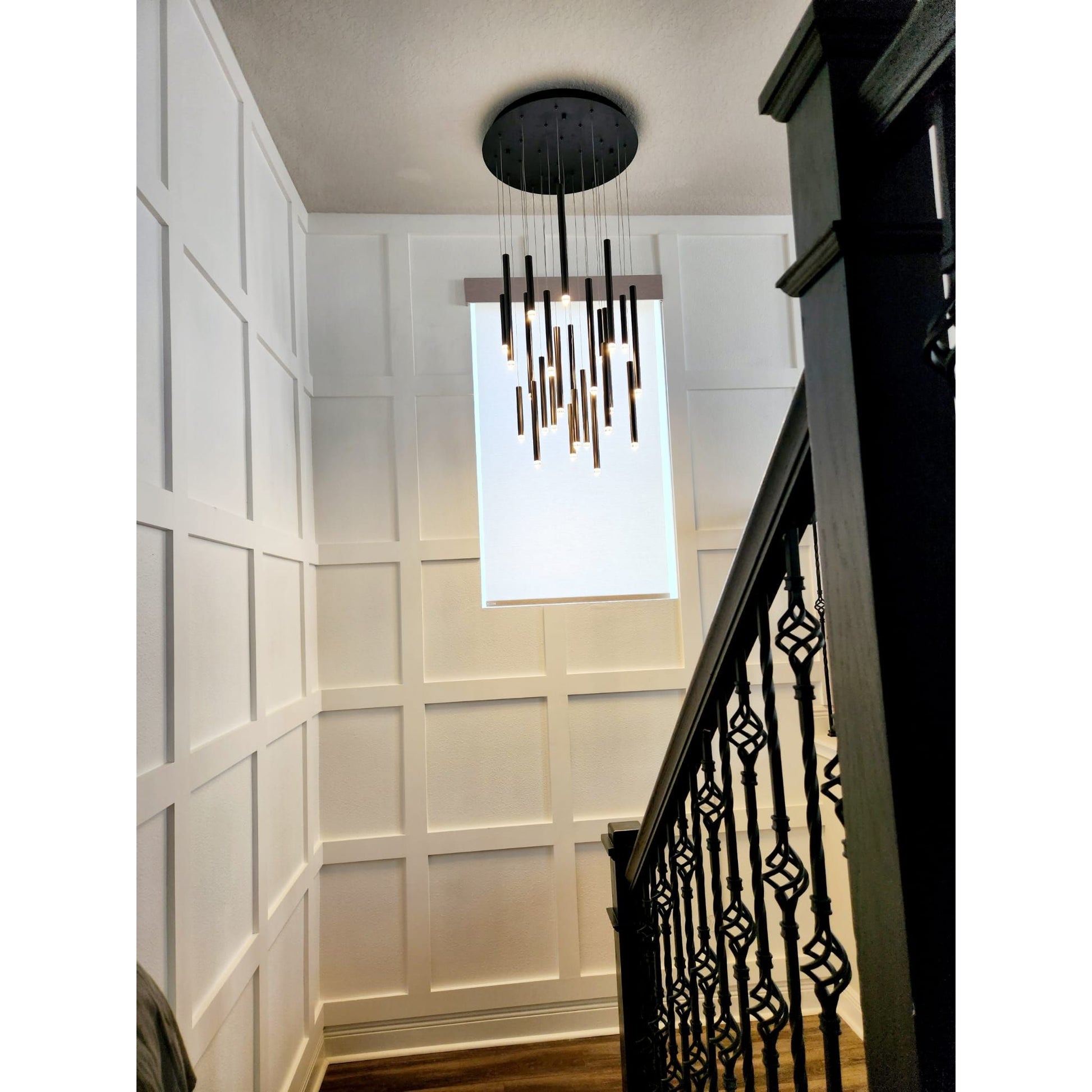 Bellini Round Tri-Tone Tubular Pendant Light Chandelier - Kavker