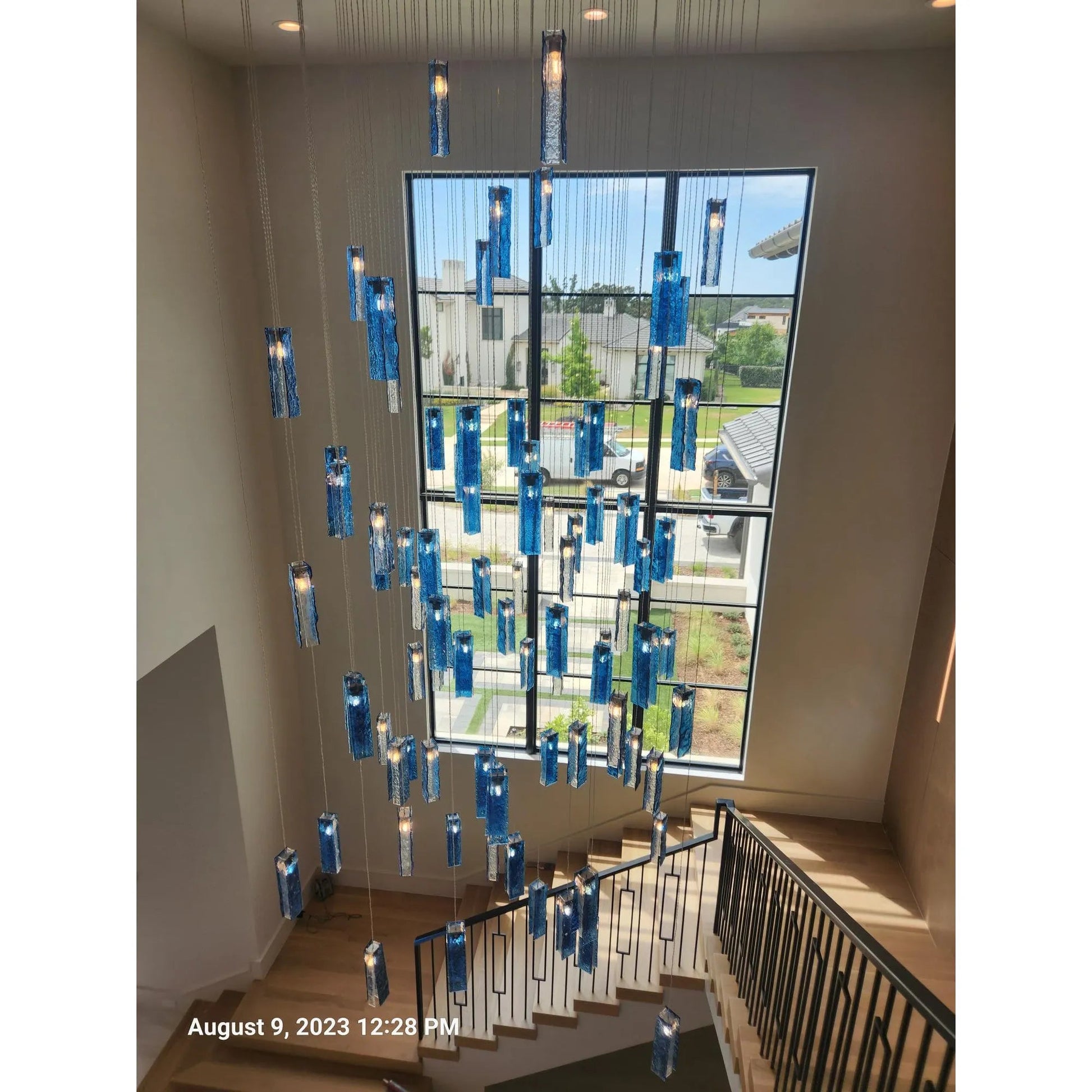 Rain Glass Tile Single Pendant Light - Kavker