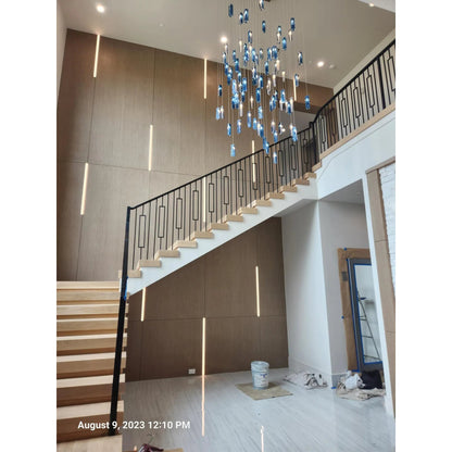 Rain Glass Tile Single Pendant Light - Kavker