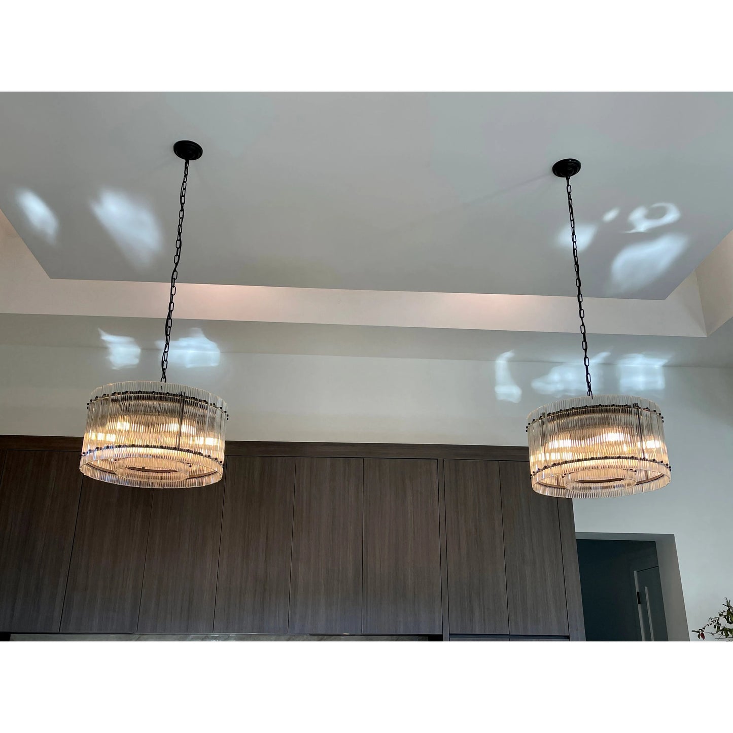 Carmel Round Ribbed Glass Chandelier - Kavker