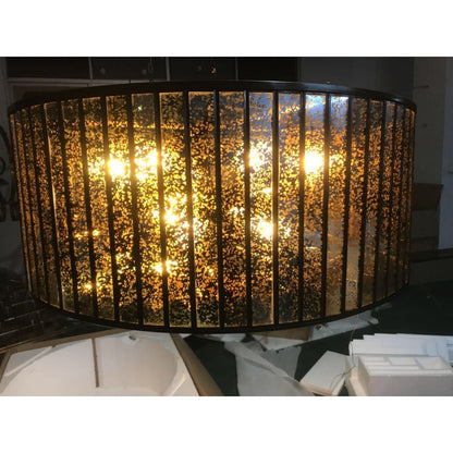 Round Mercury Glass Chandelier