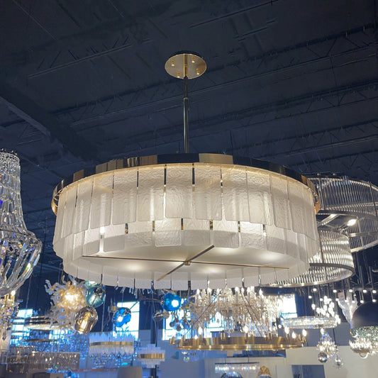 Padua Round Tiered Glass Tile Chandelier Collection - Kavker - 