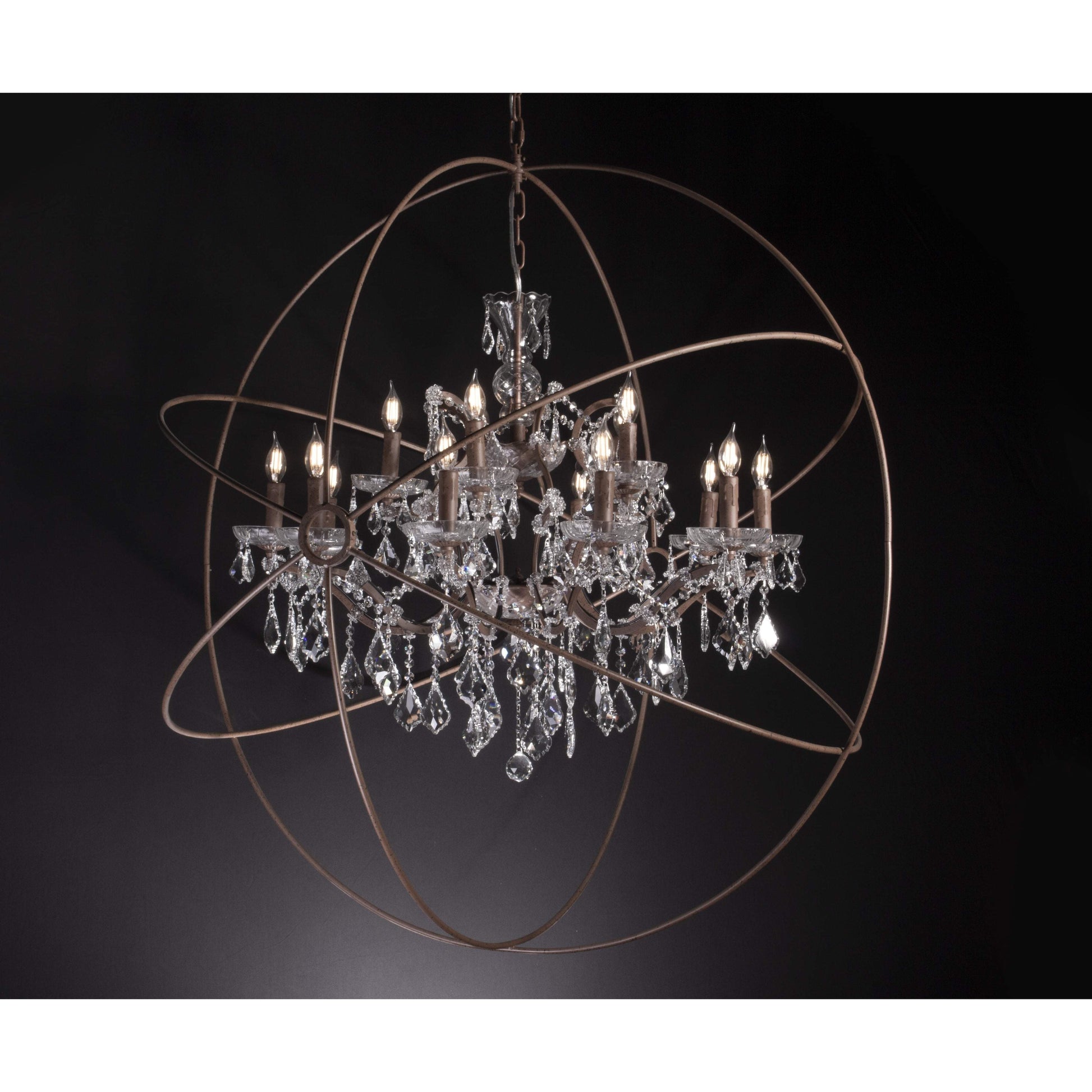 50 Light 80" MN Iron Orb Crystal Chandelier - Kavker - 