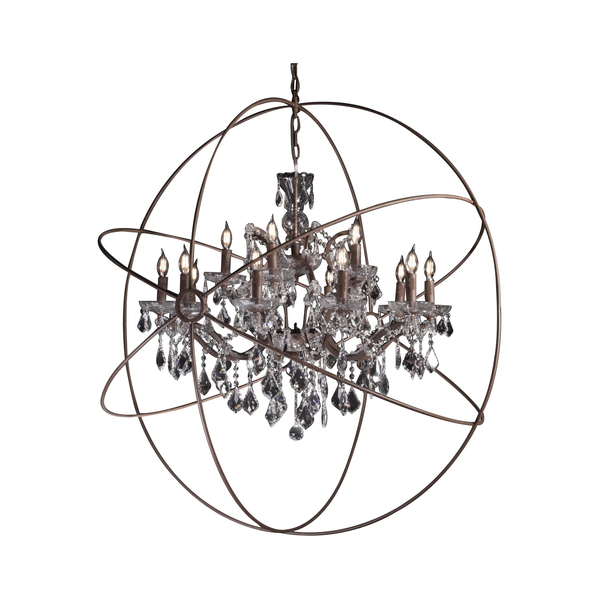 50 Light 80" MN Iron Orb Crystal Chandelier - Kavker - 