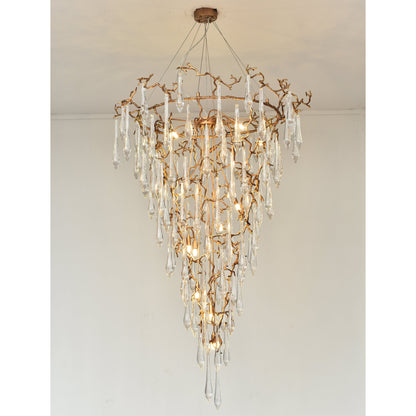Livio Round Foyer Branching Teardrop Chandelier - Kavker - 