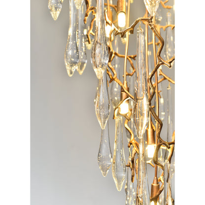 Livio Round Foyer Branching Teardrop Chandelier - Kavker - 