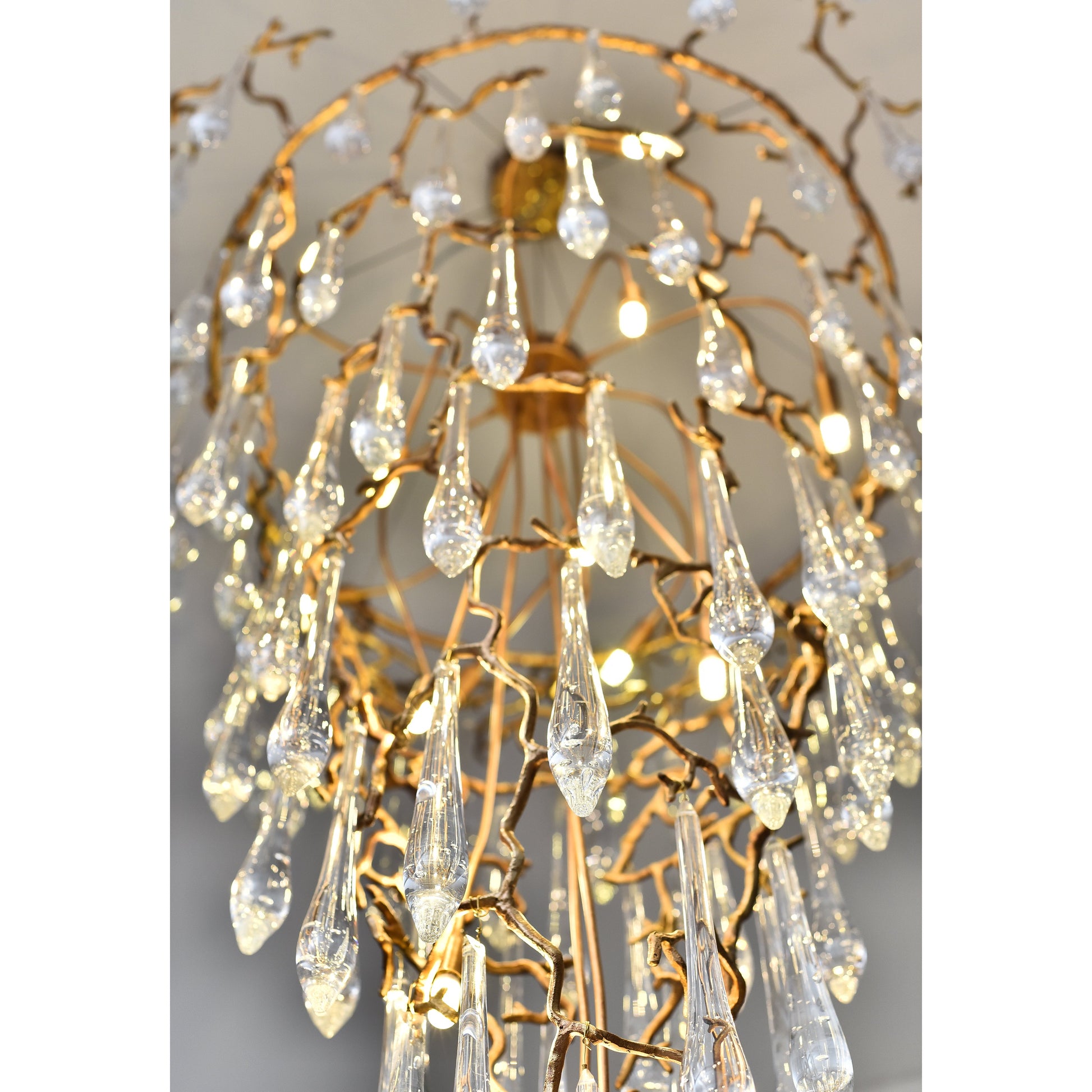 Livio Round Foyer Branching Teardrop Chandelier - Kavker - 