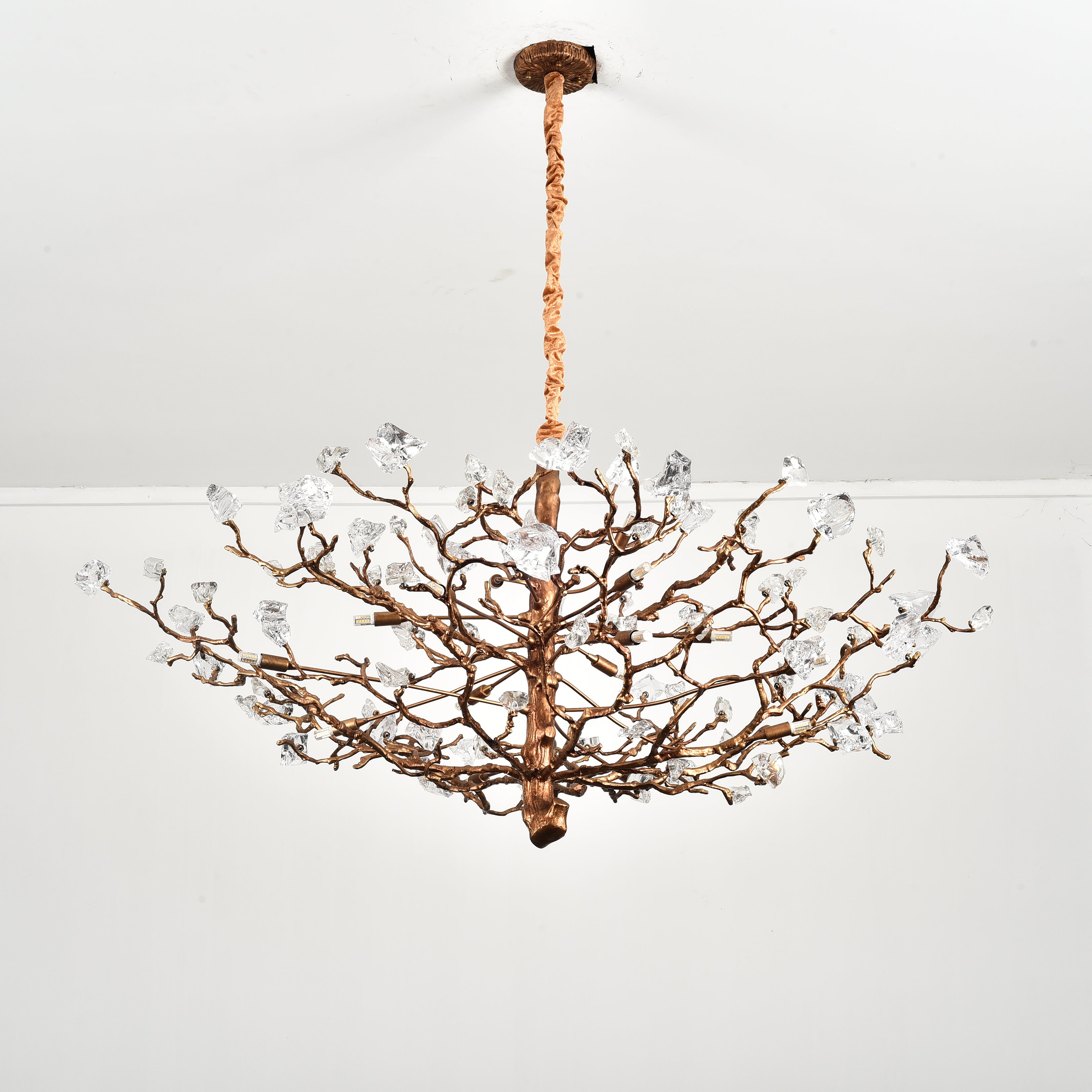 Livio Gemstone Branching Brass Round Chandelier - Kavker - 