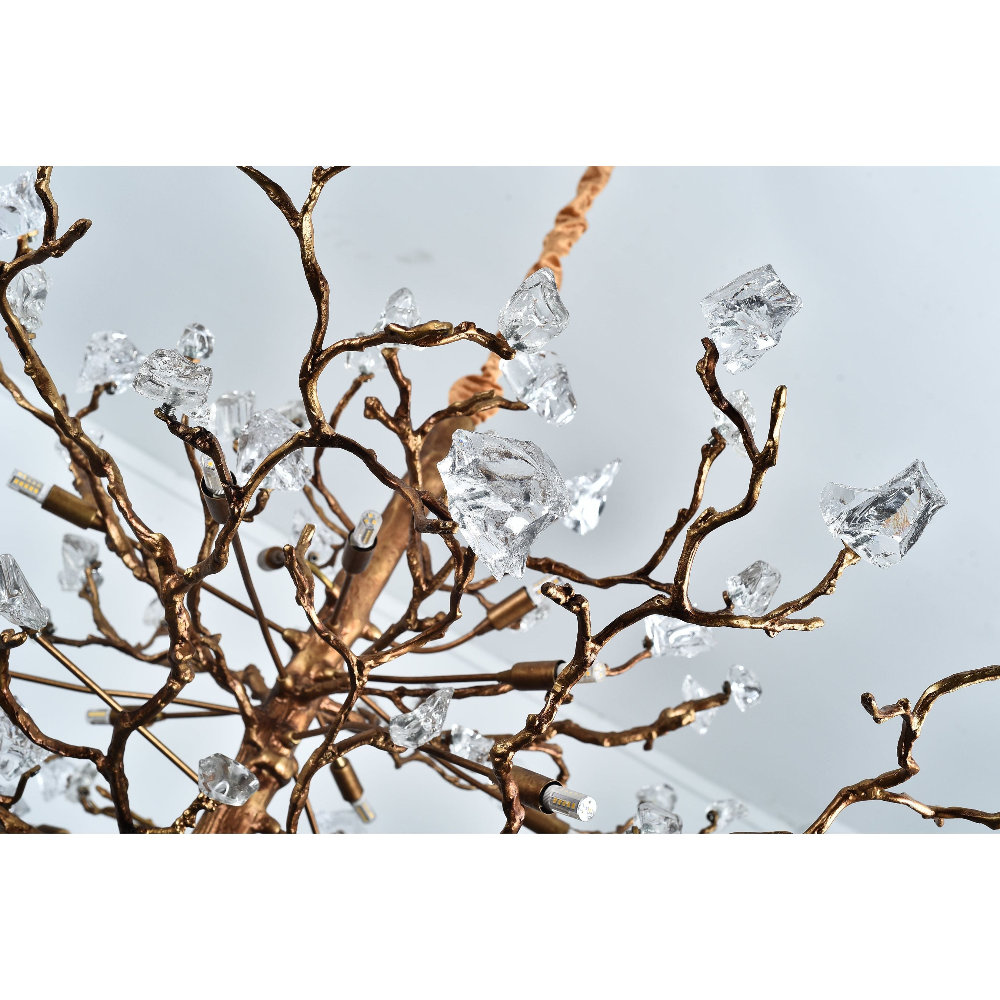 Livio Gemstone Branching Brass Round Chandelier - Kavker - 