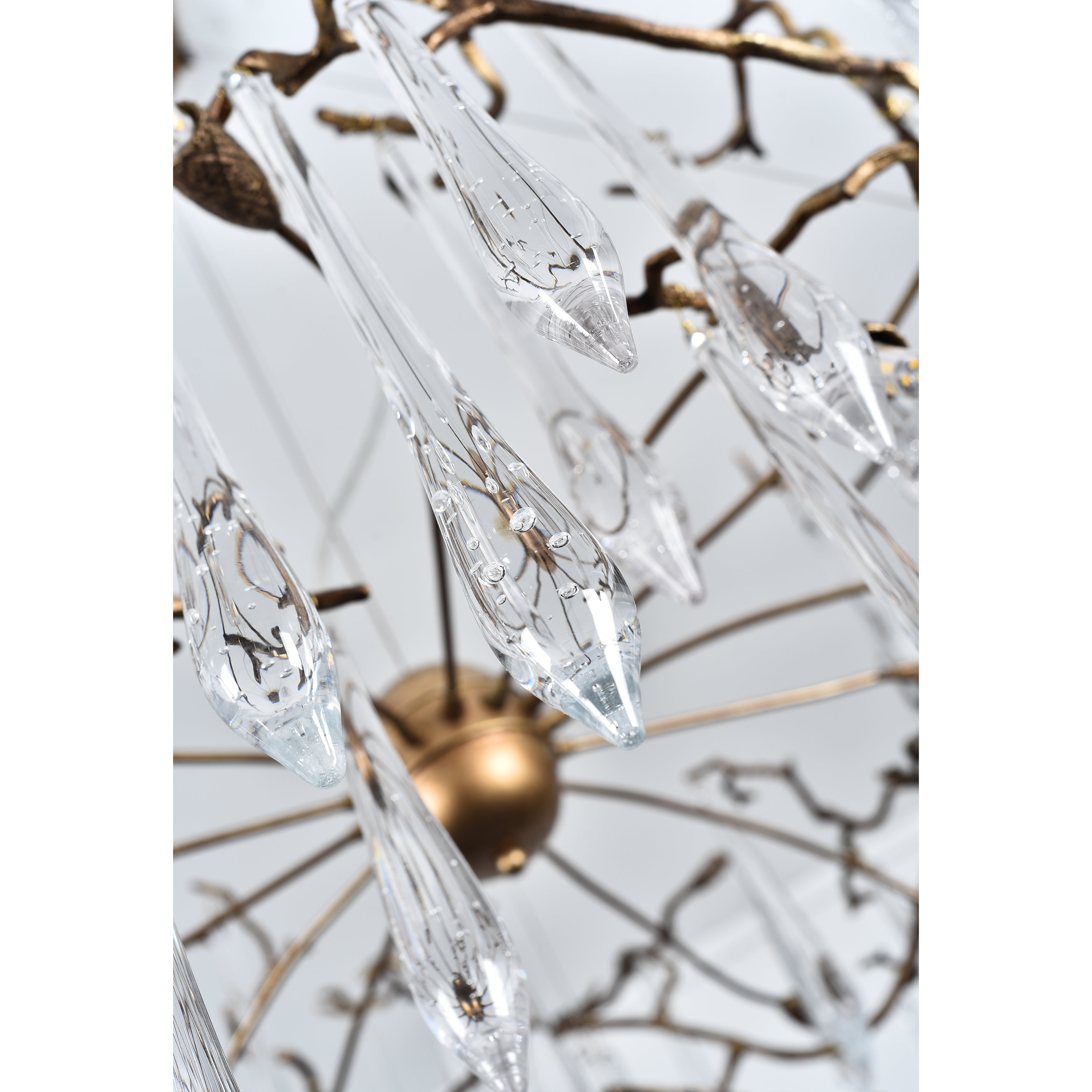 Lukas Extended Teardrop Branching Brass Round Chandelier - Kavker - 