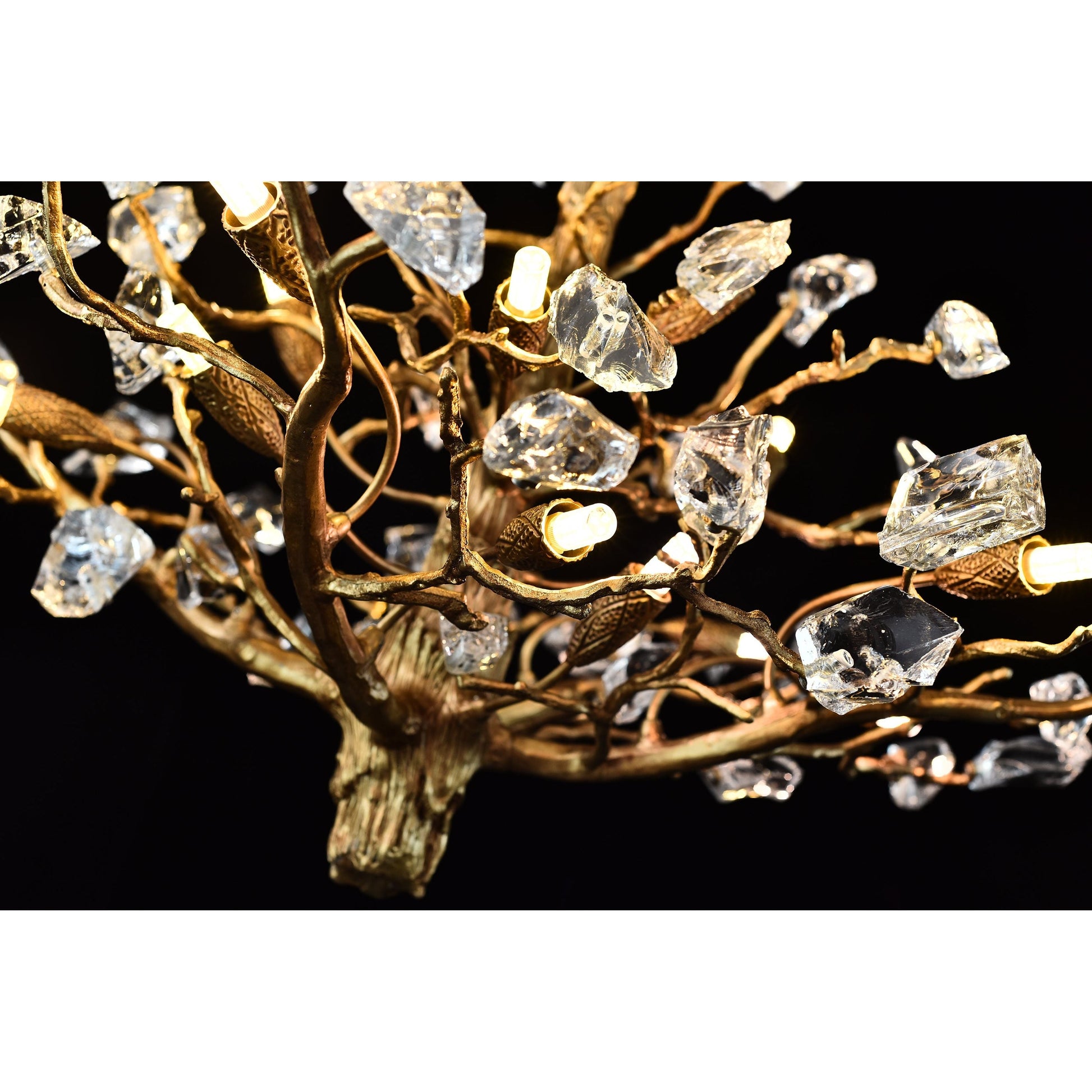 Livio Gemstone Branching Brass Round Chandelier - Kavker - 