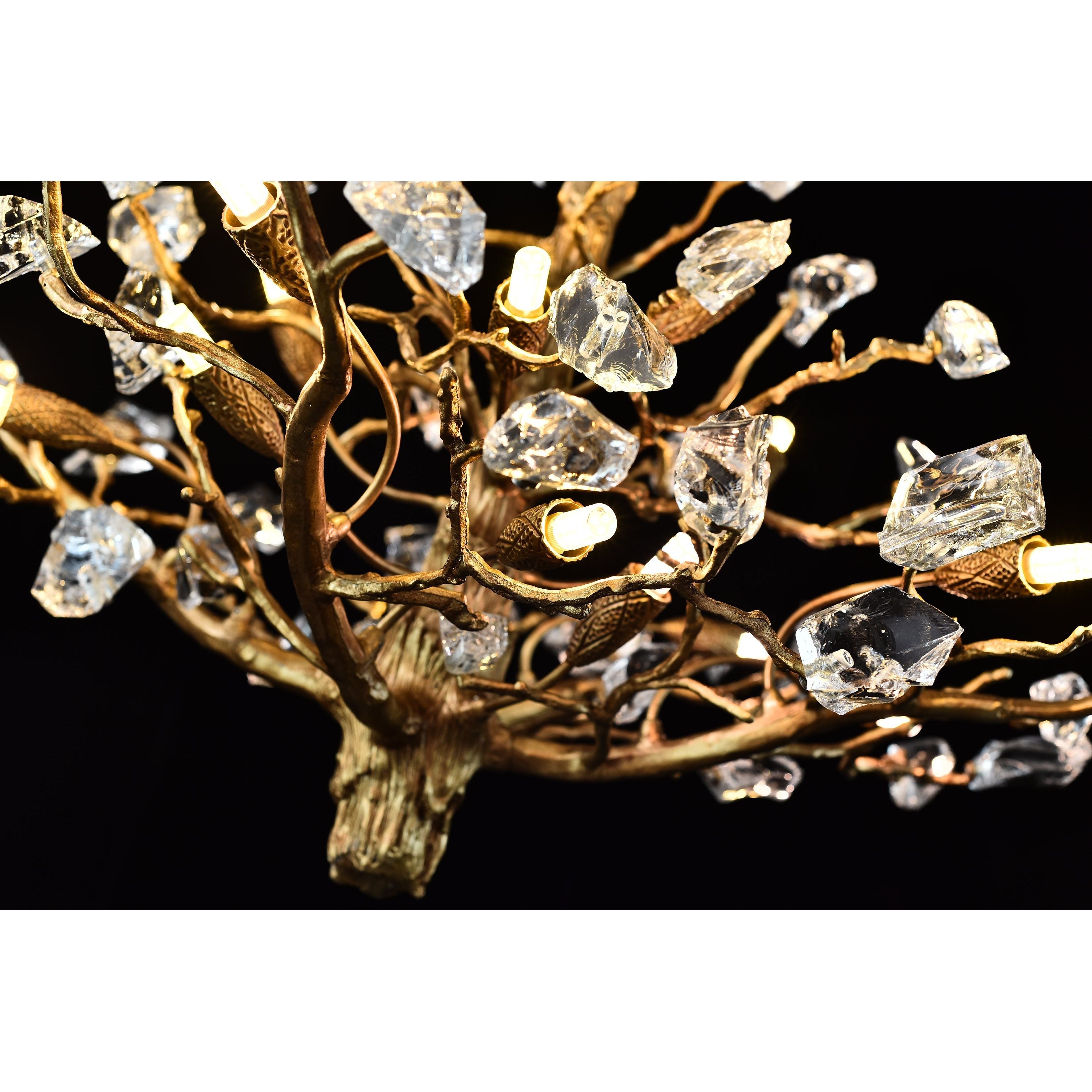 Livio Gemstone Branching Brass Round Chandelier - Kavker - 