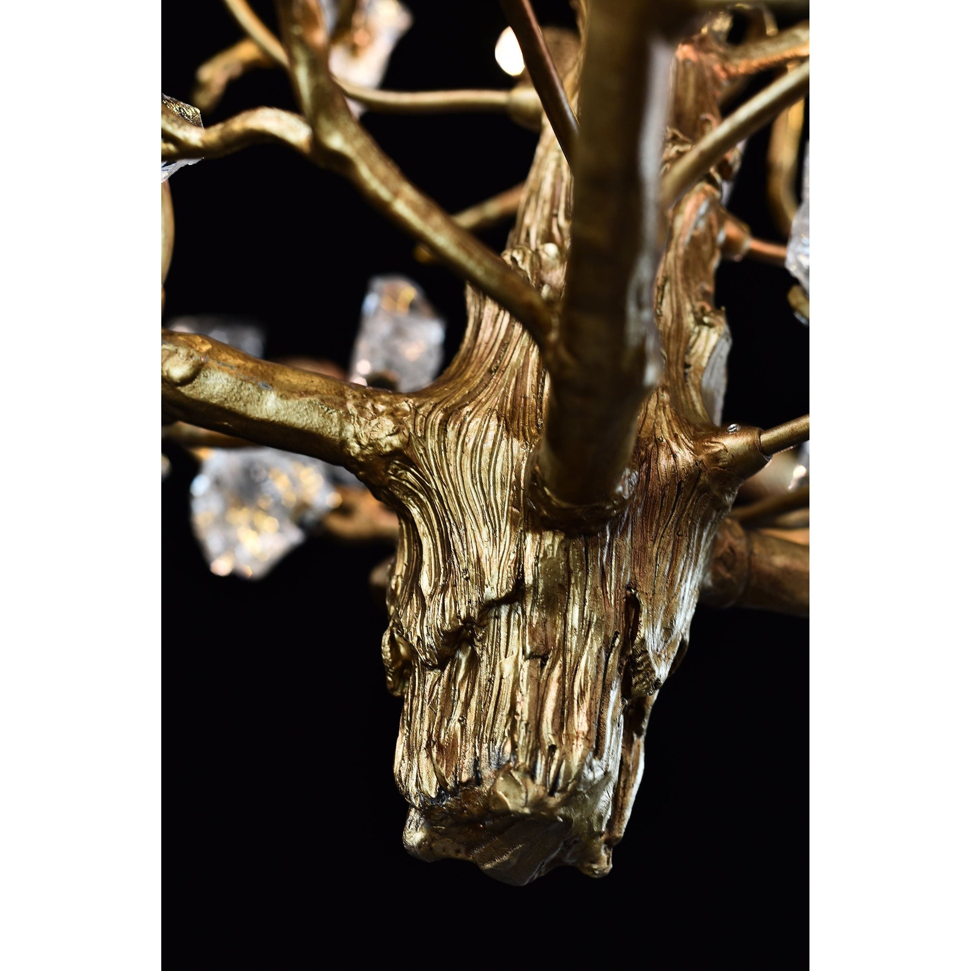 Livio Gemstone Branching Brass Round Chandelier - Kavker - 