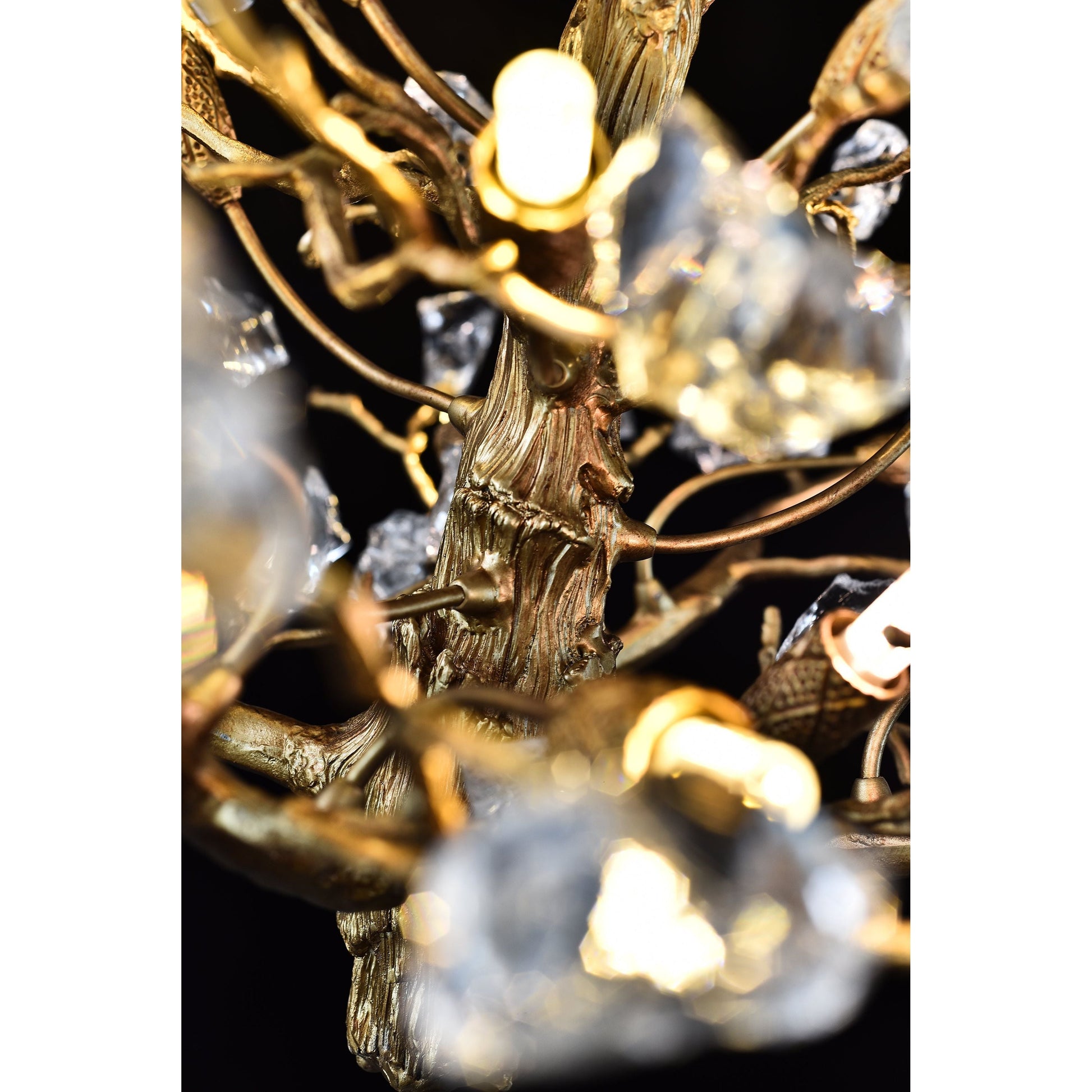 Livio Gemstone Branching Brass Round Chandelier - Kavker - 