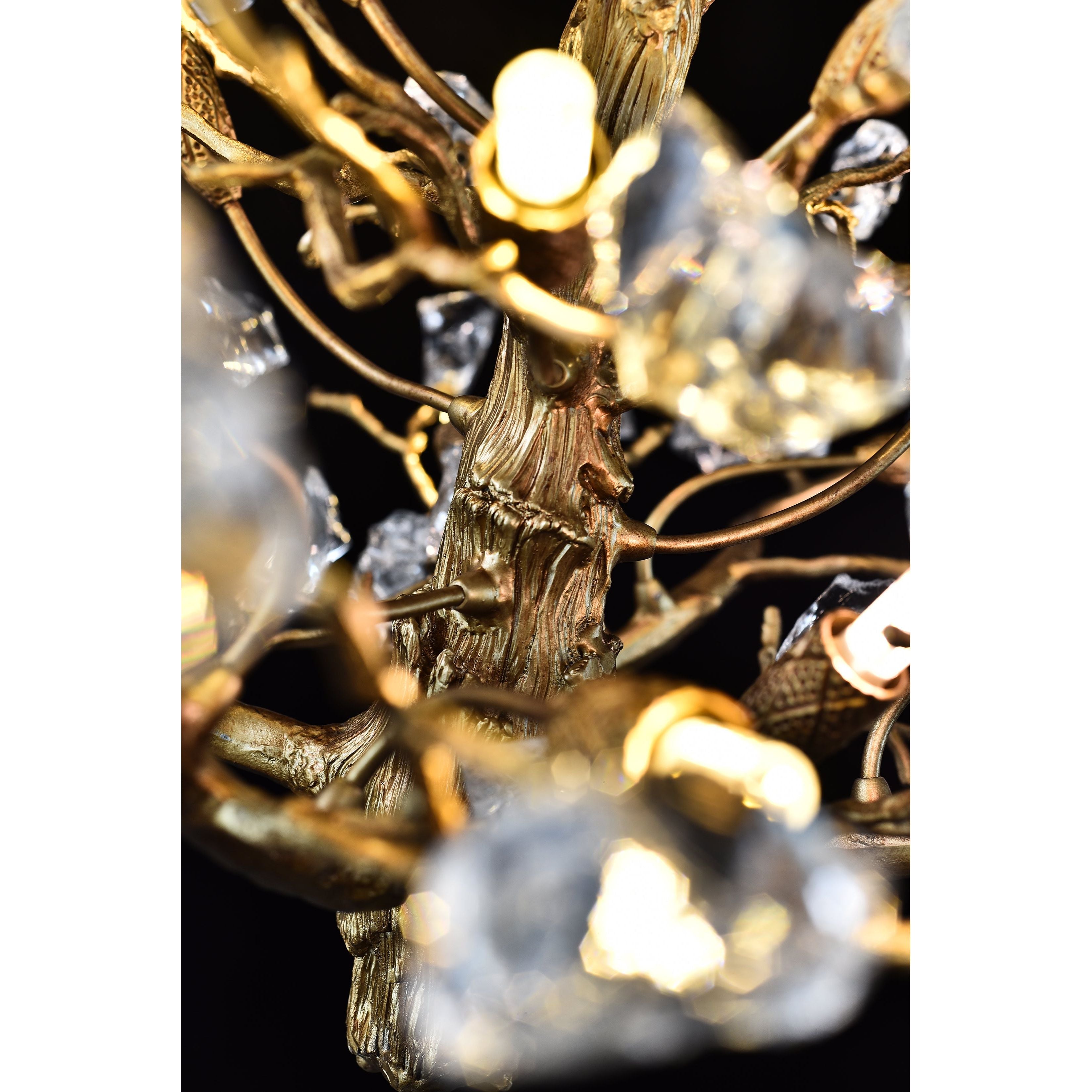 Livio Gemstone Branching Brass Round Chandelier - Kavker - 
