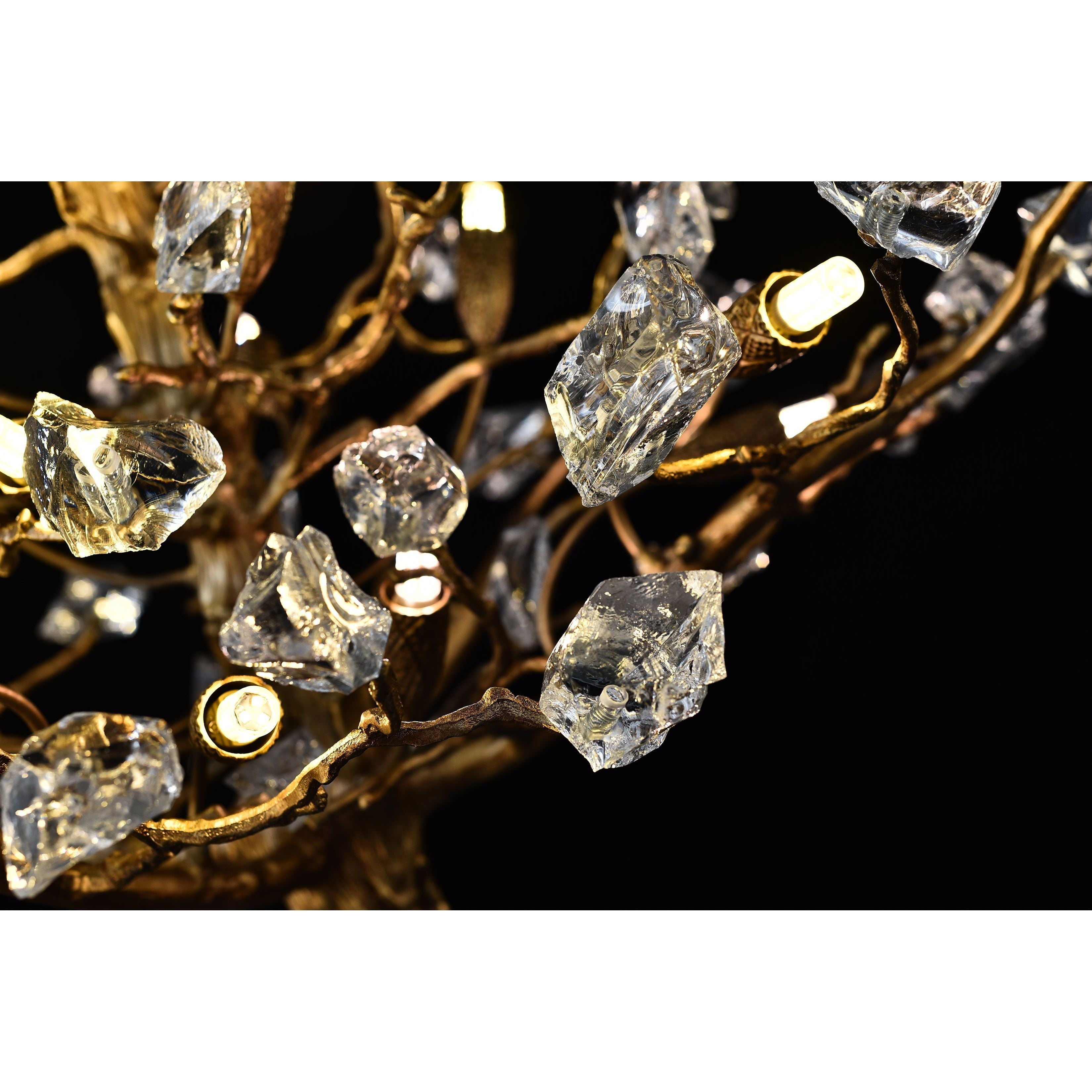 Livio Gemstone Branching Brass Round Chandelier - Kavker - 