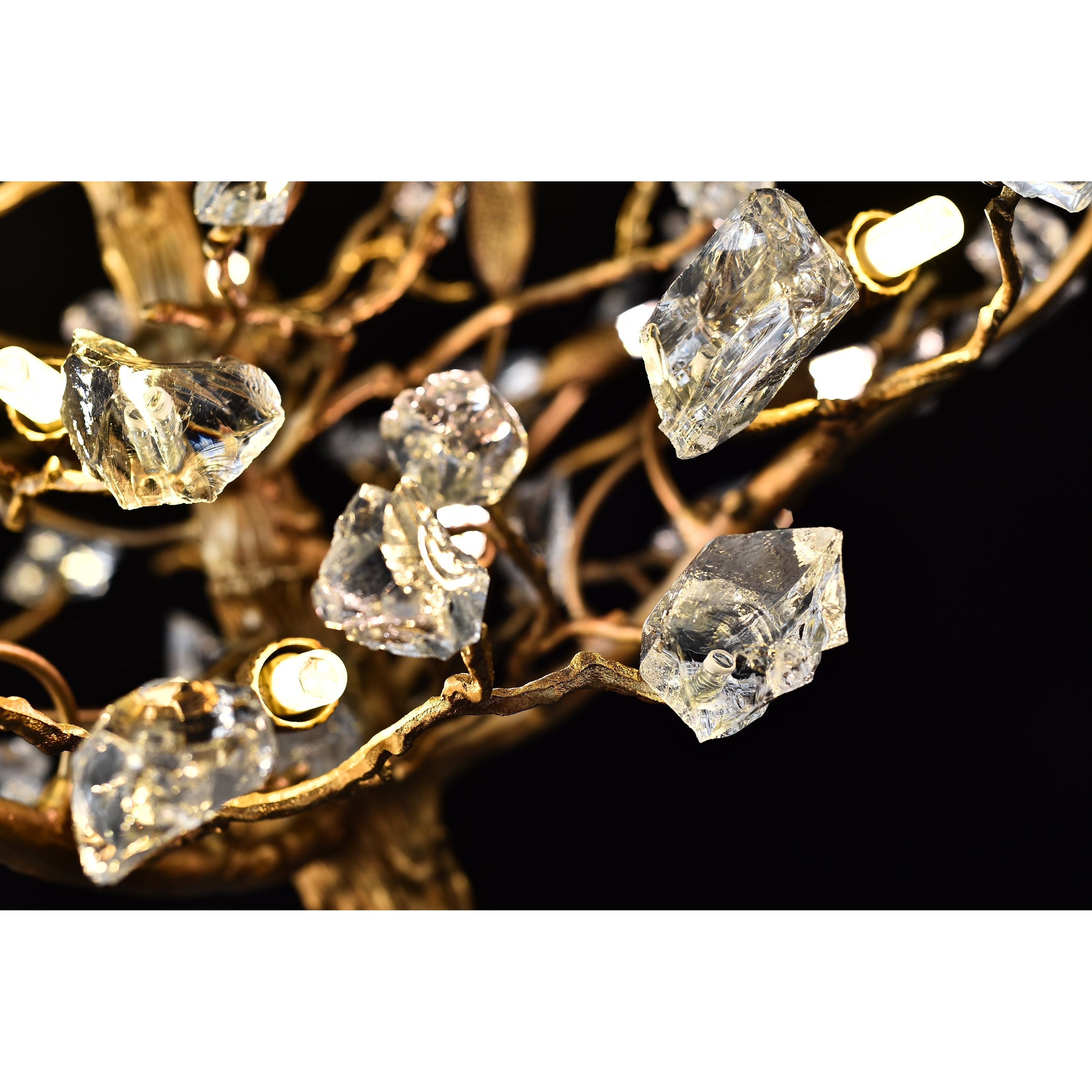 Livio Gemstone Branching Brass Round Chandelier - Kavker - 