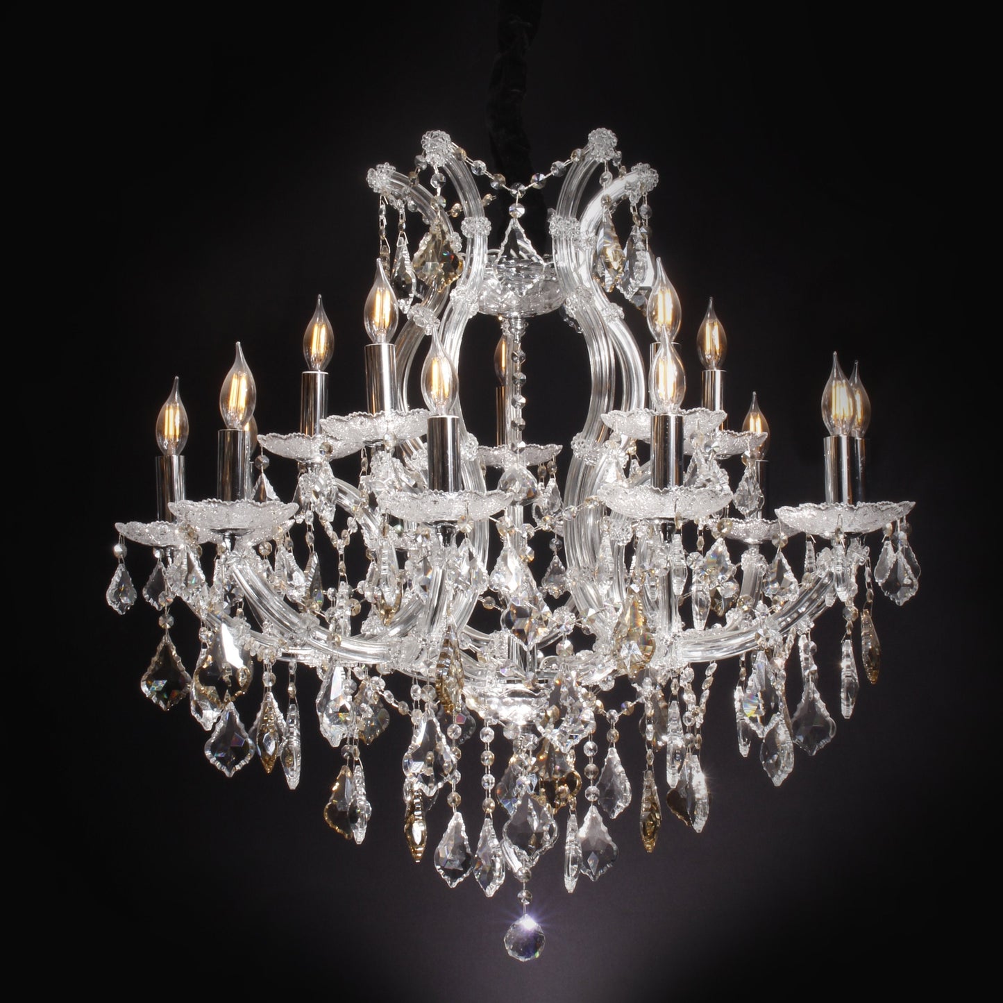 Maria Theresa 16 Light Silver 32" Crystal Chandelier - Kavker
