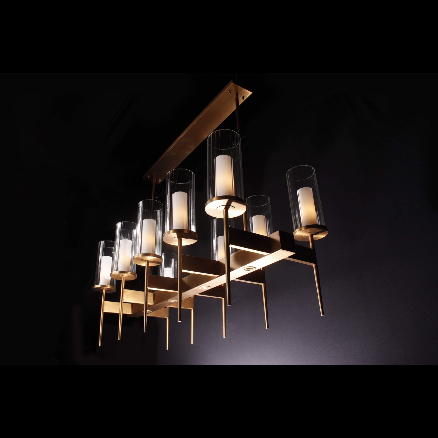 ULTA Brass Linear Rectangular Chandelier - Kavker