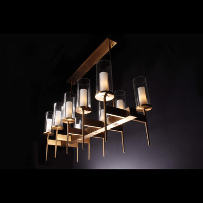 ULTA Brass Linear Rectangular Chandelier - Kavker