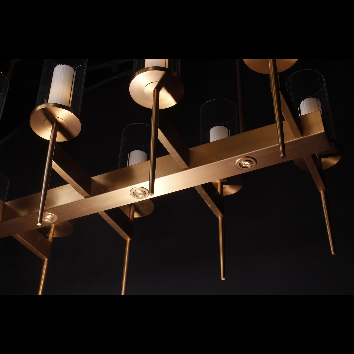 ULTA Brass Linear Rectangular Chandelier - Kavker