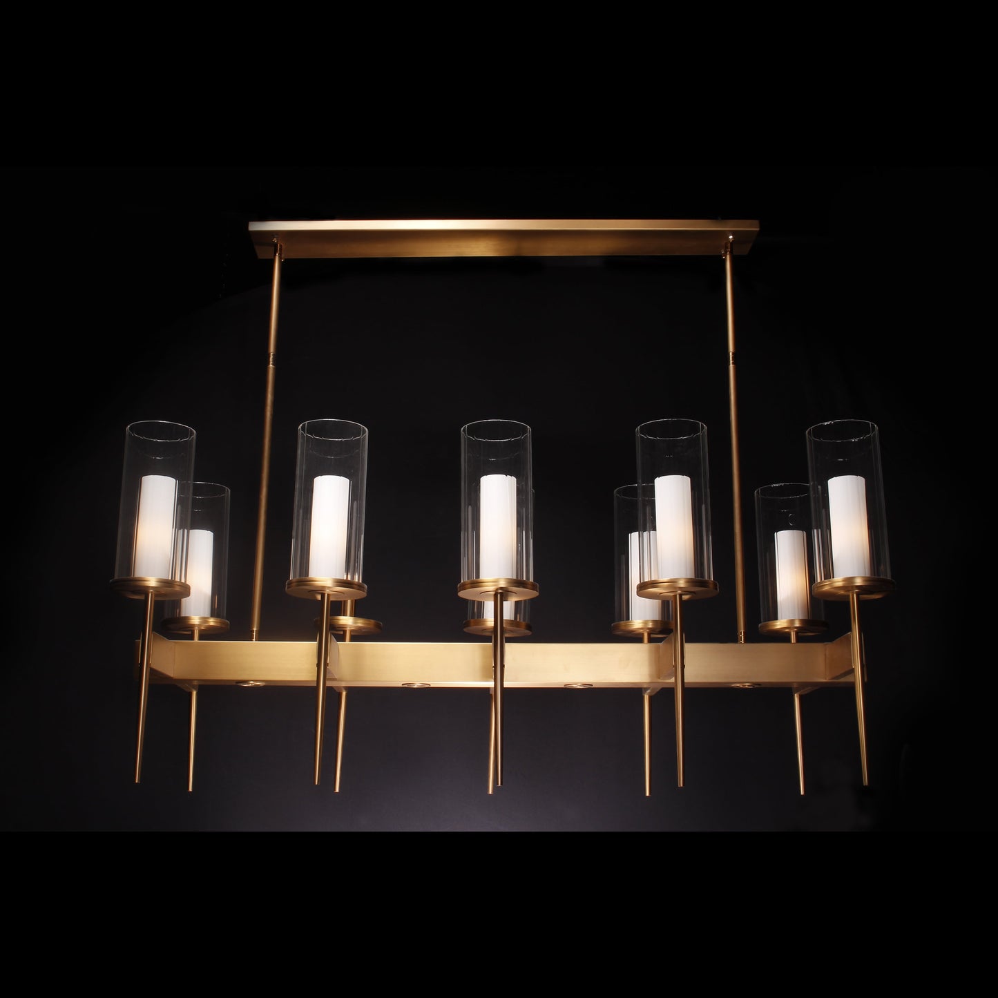 ULTA Brass Linear Rectangular Chandelier - Kavker