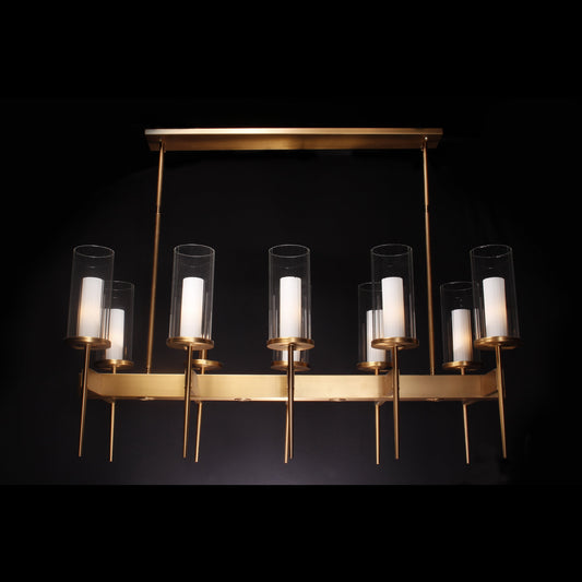 ULTA Brass Linear Rectangular Chandelier - Kavker