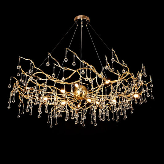 Dawn Livio Teardrop Branching Brass Round Chandelier - Kavker