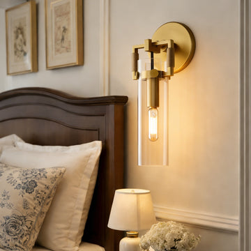 Industrial Glass Cylinder Wall Sconce