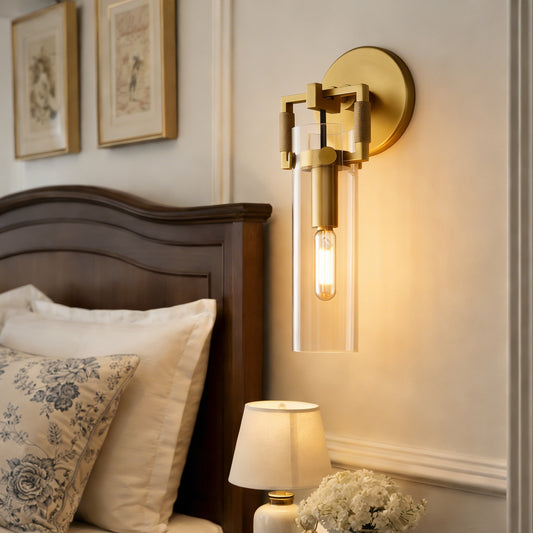 Industrial Glass Cylinder Wall Sconce