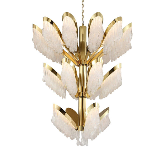 Palm-Villa Murano Glass Wide Foyer Chandelier-Kavker