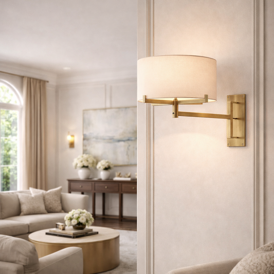 Drum Shade Swing-Arm Wall Sconce