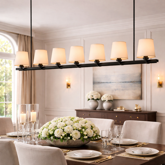Fabric Shade Linear Chandelier