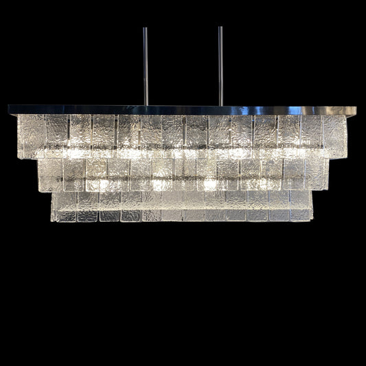 Padua Rectangular Tiered Glass Tile Chandelier Collection - Kavker - 