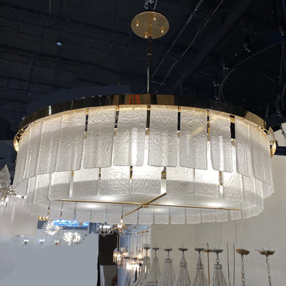 Padua Round Tiered Glass Tile Chandelier Collection - Kavker - 