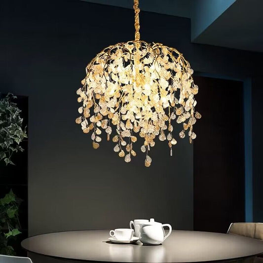 Modern Luxury Leaf Branch Glass Chandelier for Living/Dining Room/Bedroom-Kavker