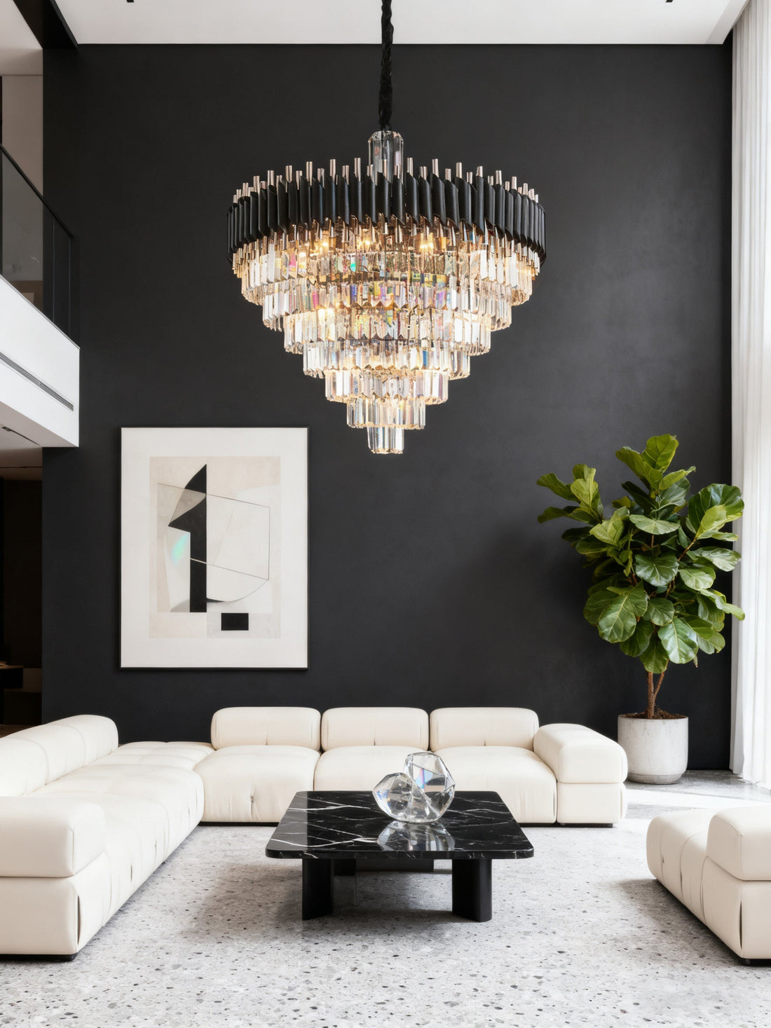 40 Inch Luxury Modern Round Crystal Chandelier Lighting for Living Room