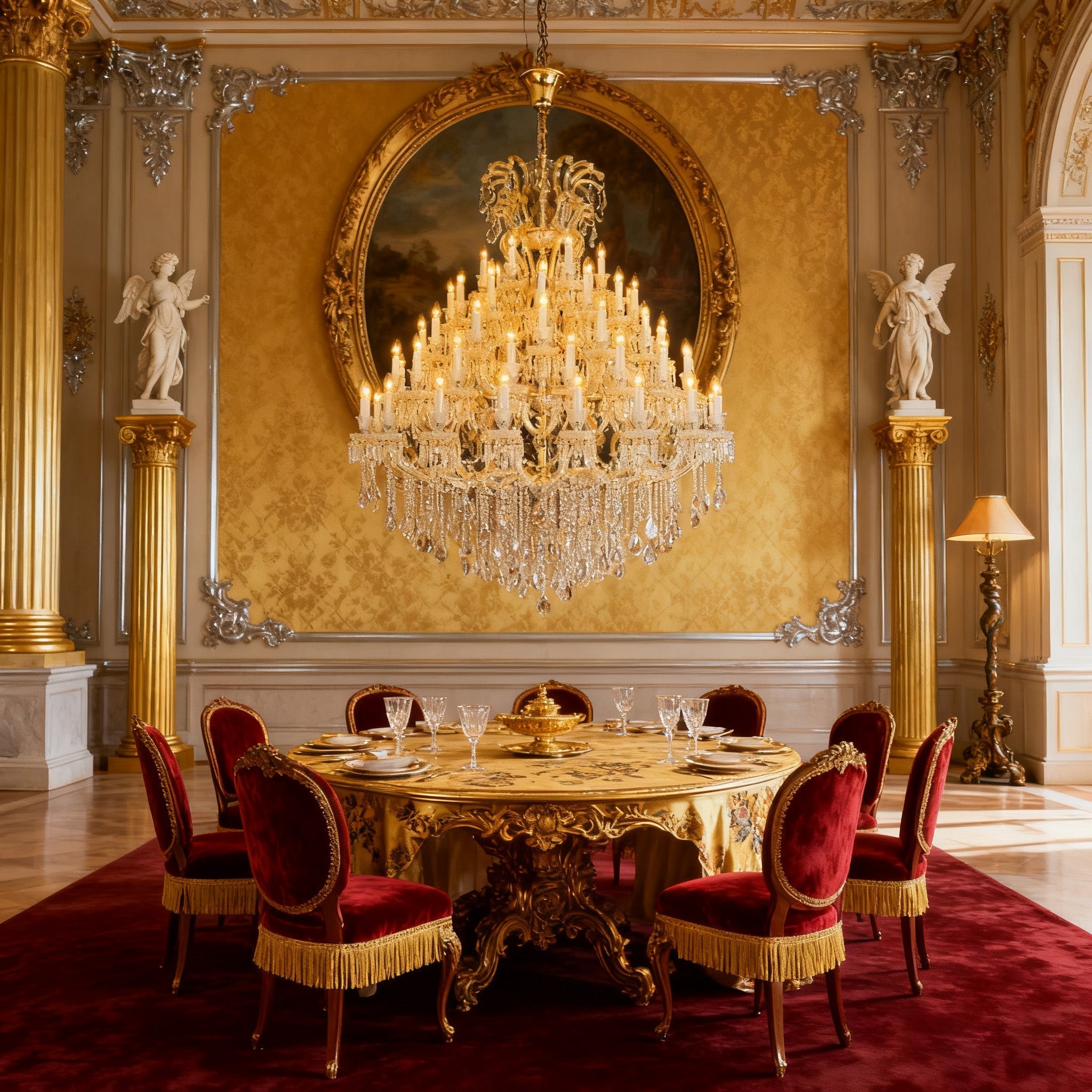 66 Lights Big Maria Theresa Chandelier 60X71 Inch Large Foyer Chandelier