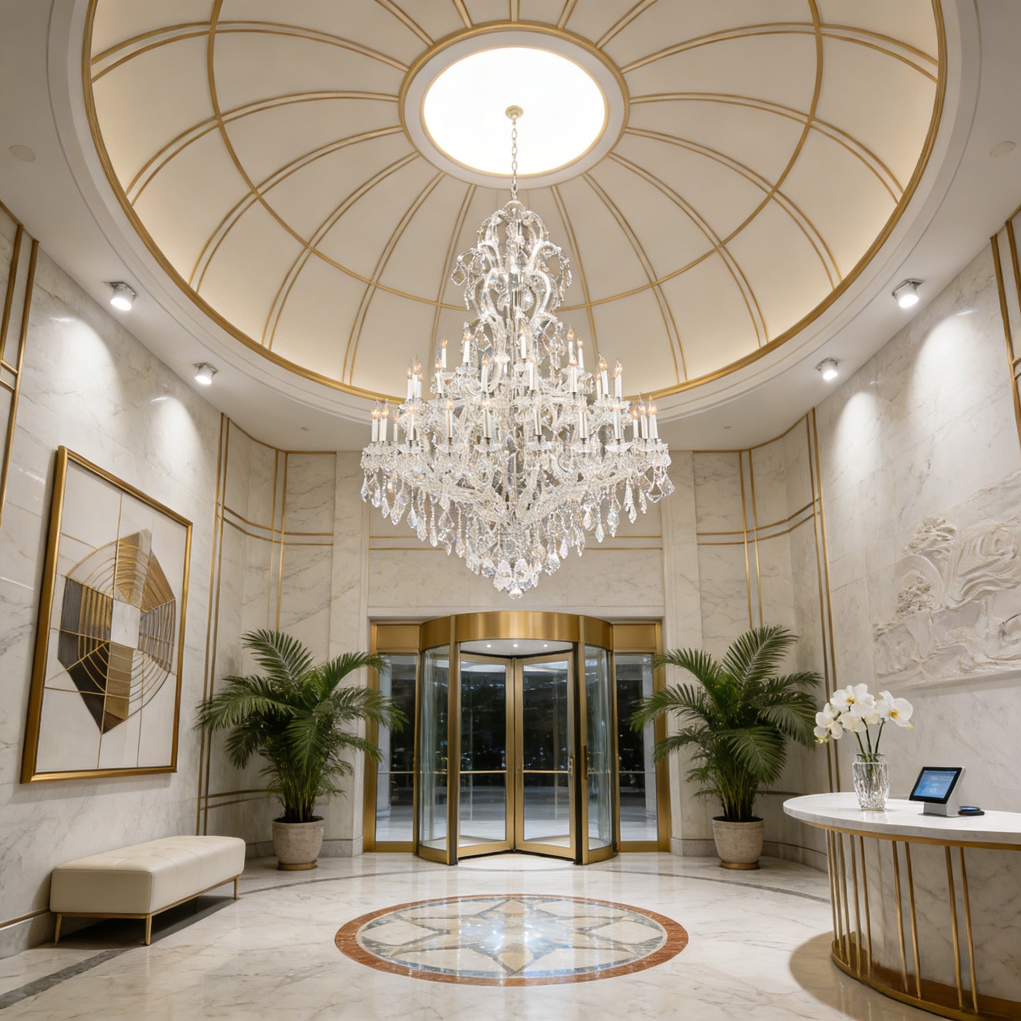59X85 Inch Tall Chandelier for High Ceiling Foyers 48 Lights Chrome Elegant Crystal Lighting